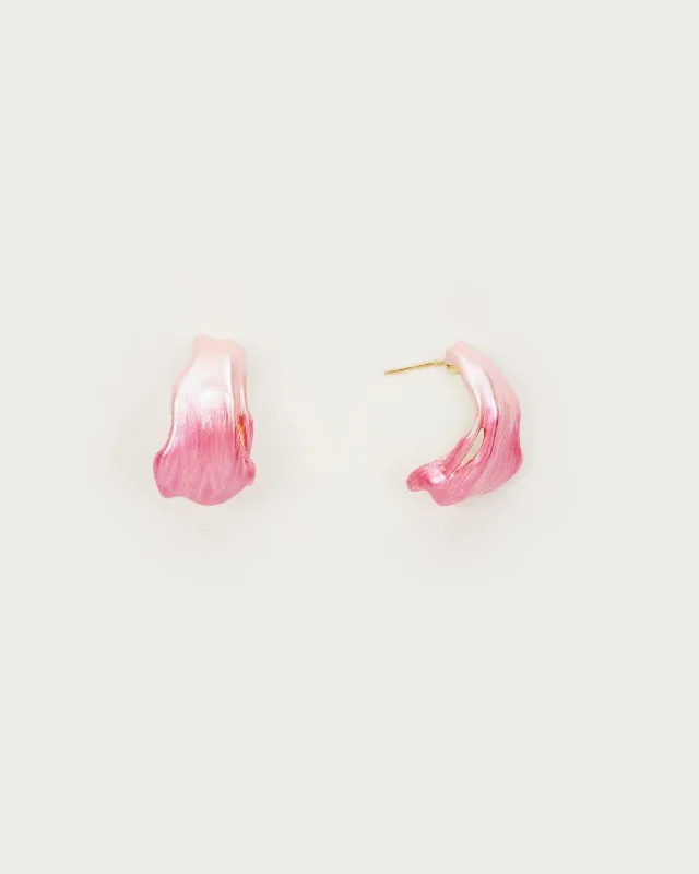 geometric stud earrings for minimal elegance -Falling Flower Petal Earrings