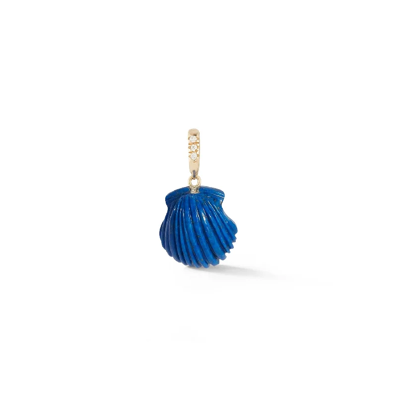 lightweight stud earrings for everyday comfort -Dream Shell Pendant - Lapis Lazuli