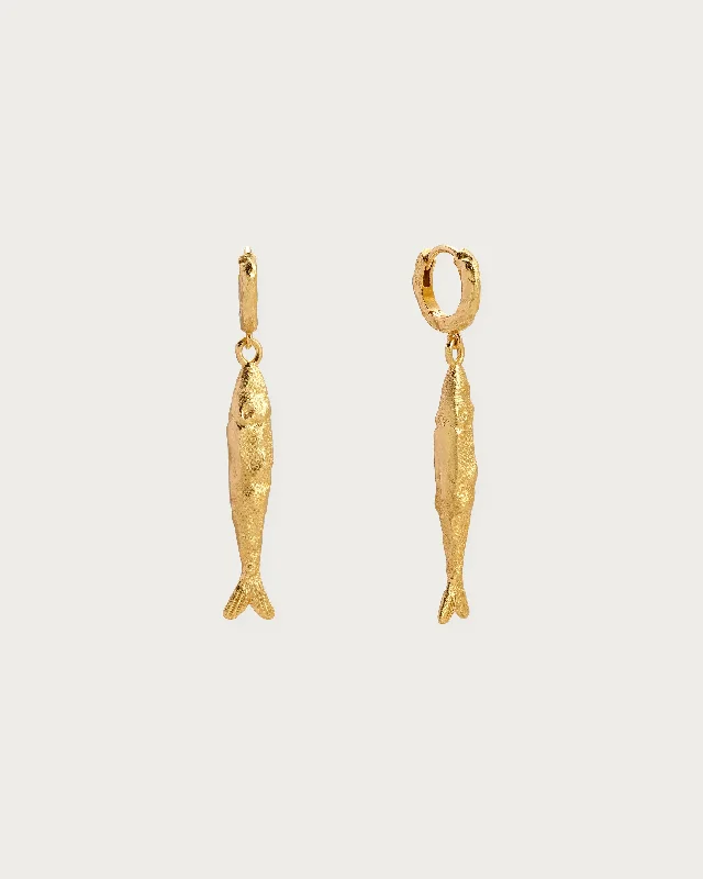 trendy pearl earrings for modern elegance -Gold Anchovy Earrings