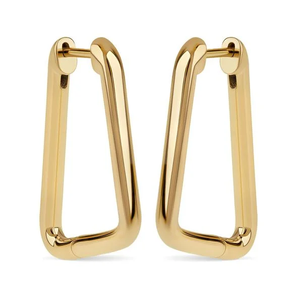 opulent gold earrings for evening glamour -Gold Carabiner Hinge Earrings