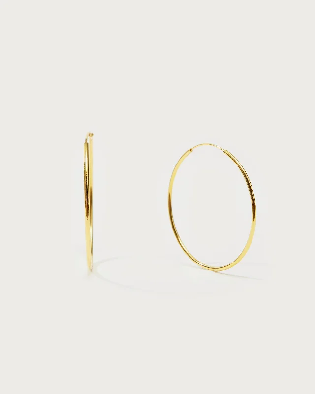 boho chic drop earrings for festival season -Gold 40mm Skinny Hoop Earrings