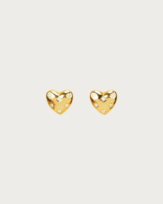 chic statement earrings for evening wear -Juliette Heart Stud Earrings