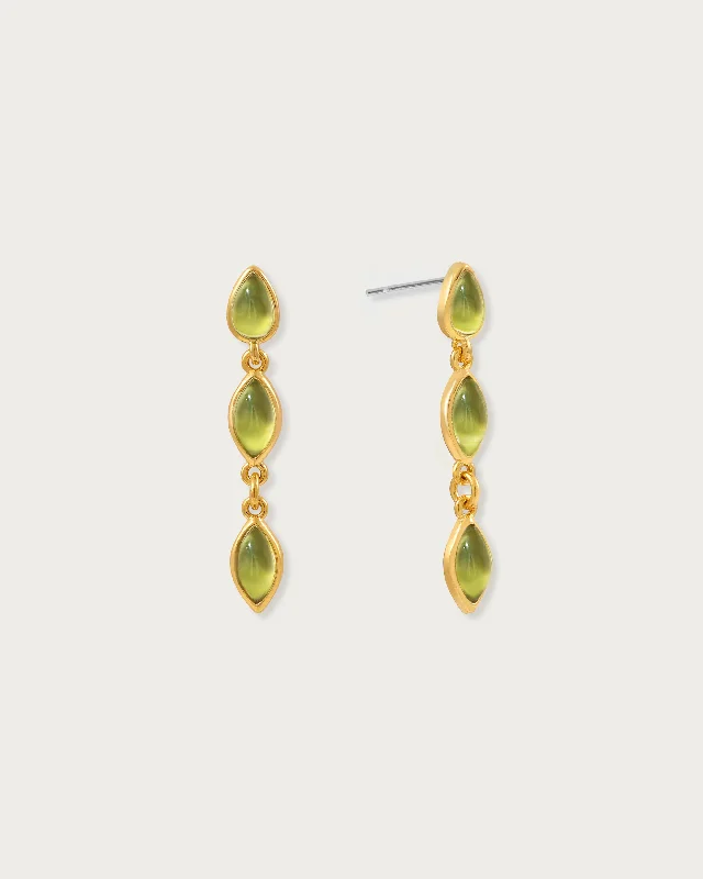 silver drop earrings for timeless elegance -Olive Marquise Earrings