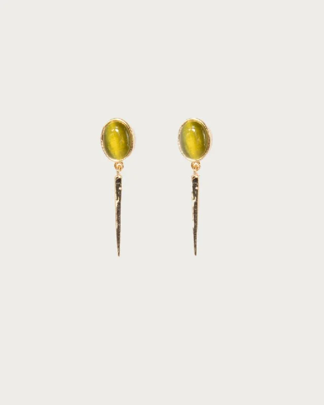 gold leaf earrings for a natural touch -Pointed Earrings