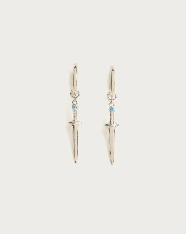 luxury pearl earrings for classic elegance -Silver Dagger Earrings