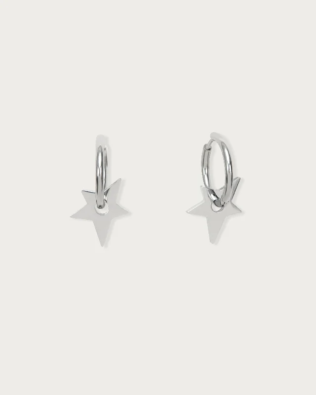 trendy pearl earrings for modern elegance -Star Earrings in Silver