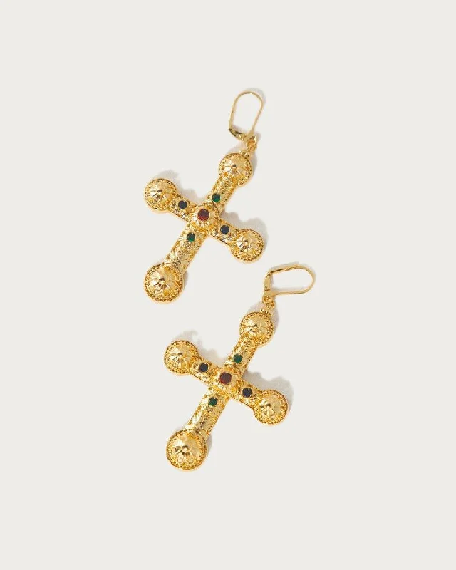 large statement earrings for bold fashion -XL Cross Earrings