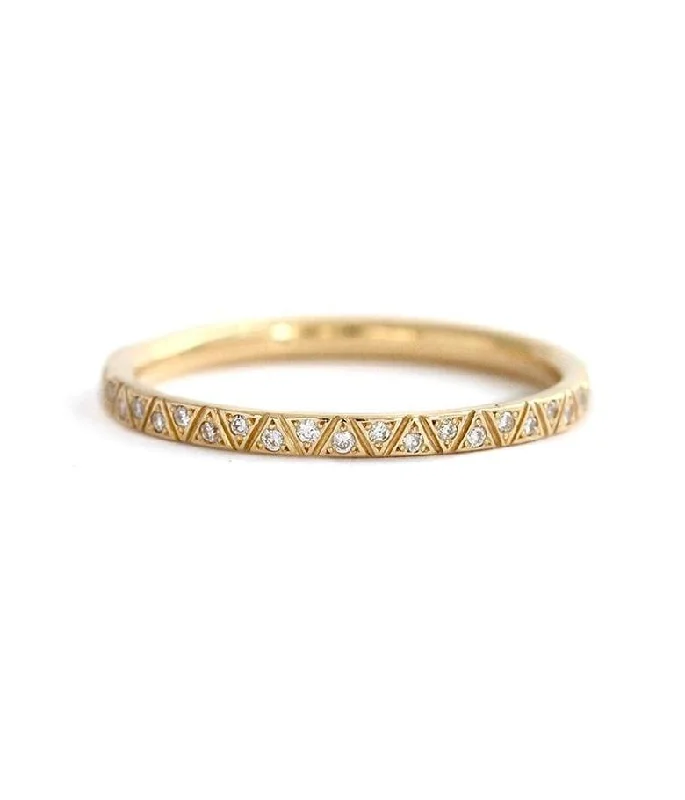 stylish engagement rings for men-18k Geometric Diamond Eternity Band