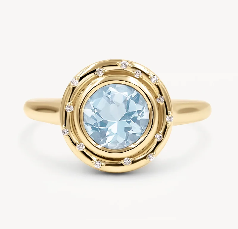 personalized wedding bands for couples-Aquamarine Spotlight Ring