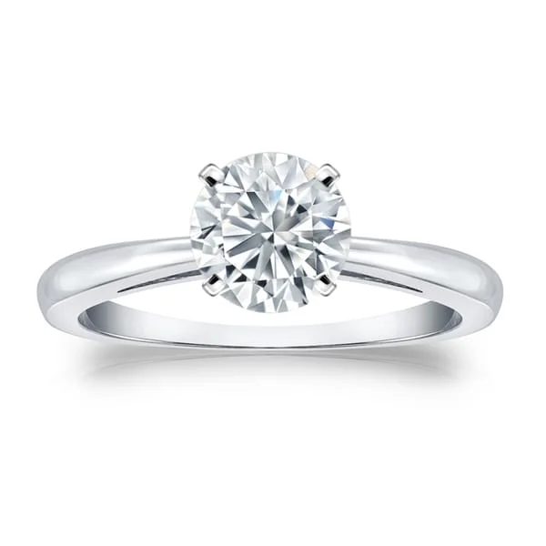 minimalist diamond rings-Auriya Platinum 3ctw Round Solitaire Diamond Engagement Ring GIA Certified