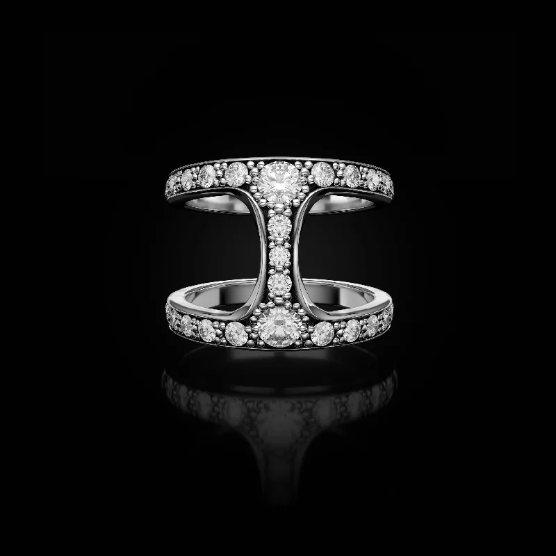 custom rings for women with engraving-BRUTE PHANTOM WITH DIAMONDS