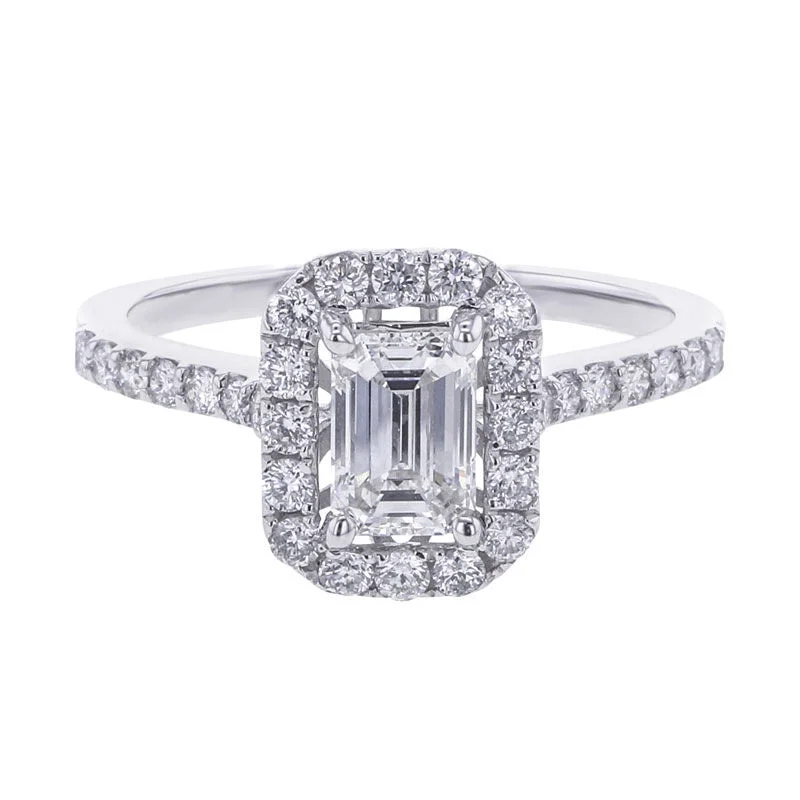 men’s promise rings with engraving-Carly Emerald Cut Halo 1 1/10ct Ready for Love Diamond Engagement Ring