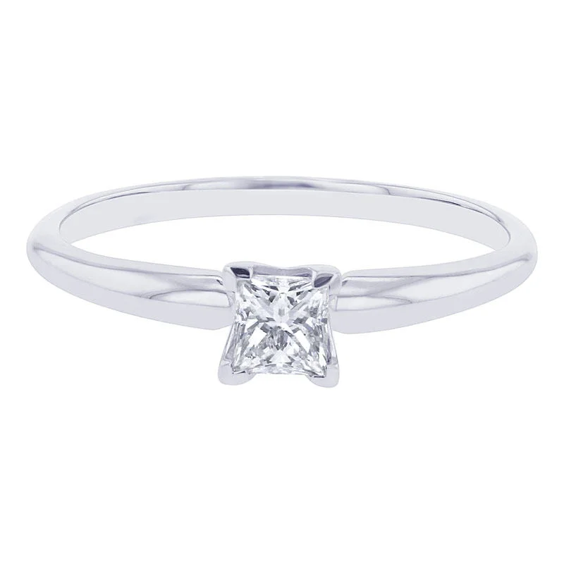 large diamond wedding bands-Christa Princess Ready for Love Diamond Engagement Ring 1/3ct