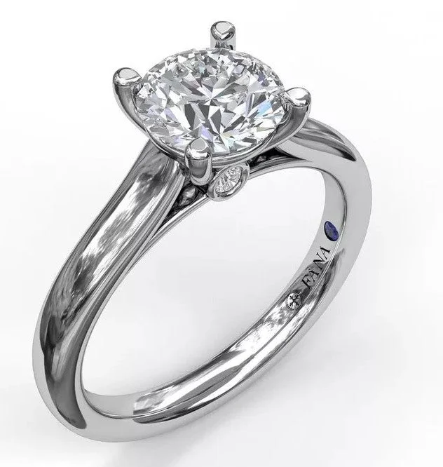 large gemstone wedding rings-Classic Solitaire with Peak-A-Boo Diamond