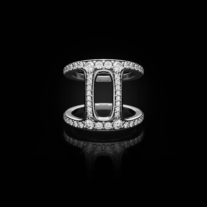 luxury engagement rings for men-DAME PHANTOM II WITH DIAMONDS