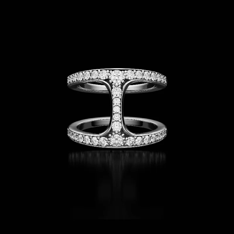 modern wedding rings for women-DAME PHANTOM WITH DIAMONDS