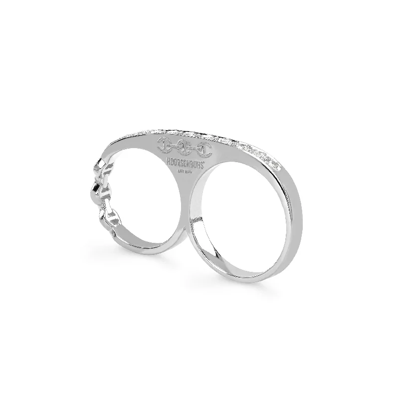 black rings for men-DOUBLE KNUCKLE WITH DIAMONDS