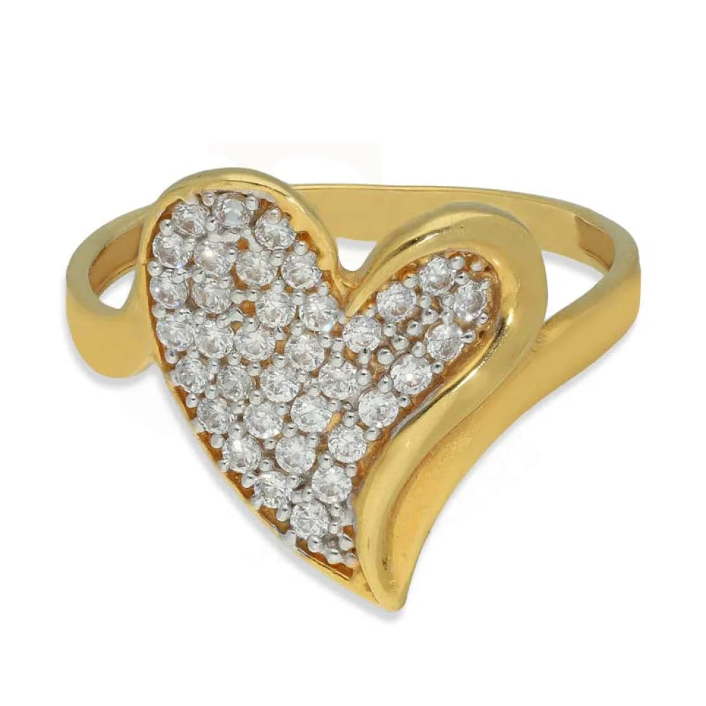 engagement rings with colored stones-Gold Heart Ring 22KT - FKJRN22K3177