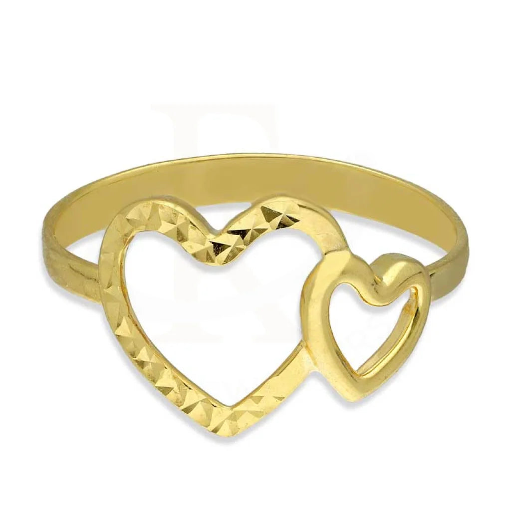 simple wedding bands for men-Gold Hearts Ring 18KT - FKJRN18K3235