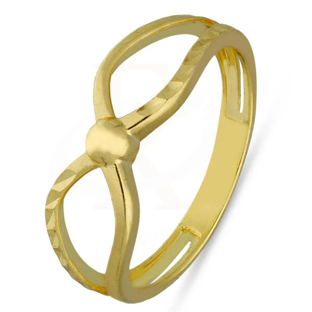 yellow gold rings with diamonds-Gold Infinity Ring 18KT - FKJRN18K3238