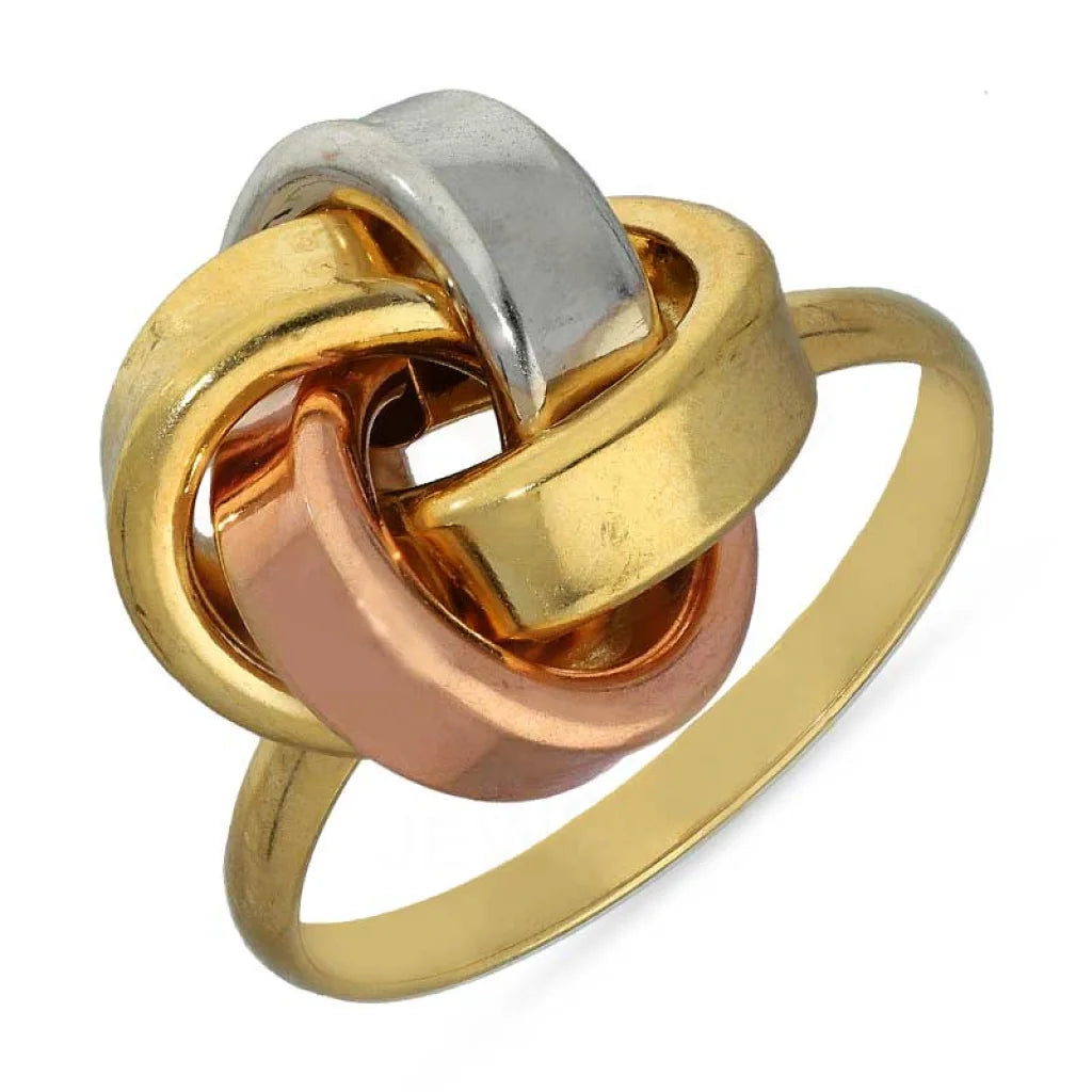 black wedding bands for women-Gold Tri Tone Knot Ring 18KT - FKJRN18K3099