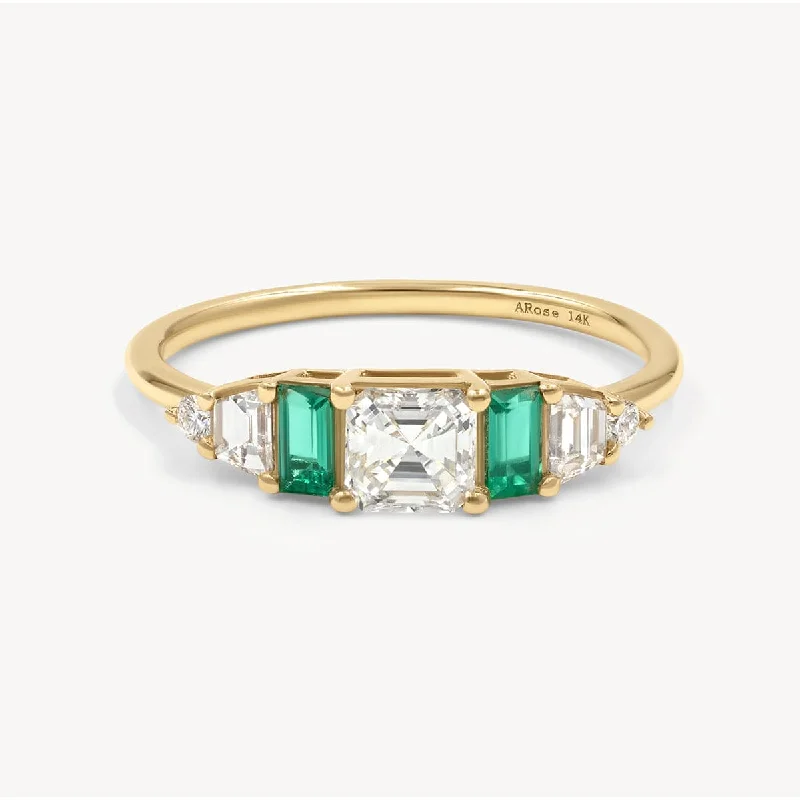 unique stackable rings-Hall of Emerald Ring