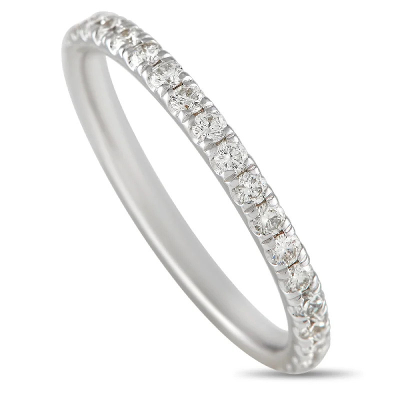 modern rings with sapphires-LB Exclusive 14K White Gold 0.65ct Diamond Eternity Band Ring