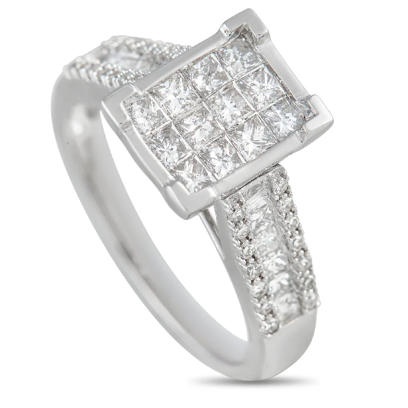 classic engagement rings for women-LB Exclusive 14K White Gold 1.00 ct Diamond Ring