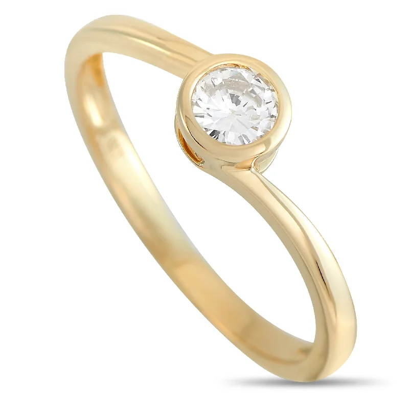 men’s rings with birthstones-LB Exclusive 14K Yellow Gold 0.26 ct Diamond Solitaire Ring