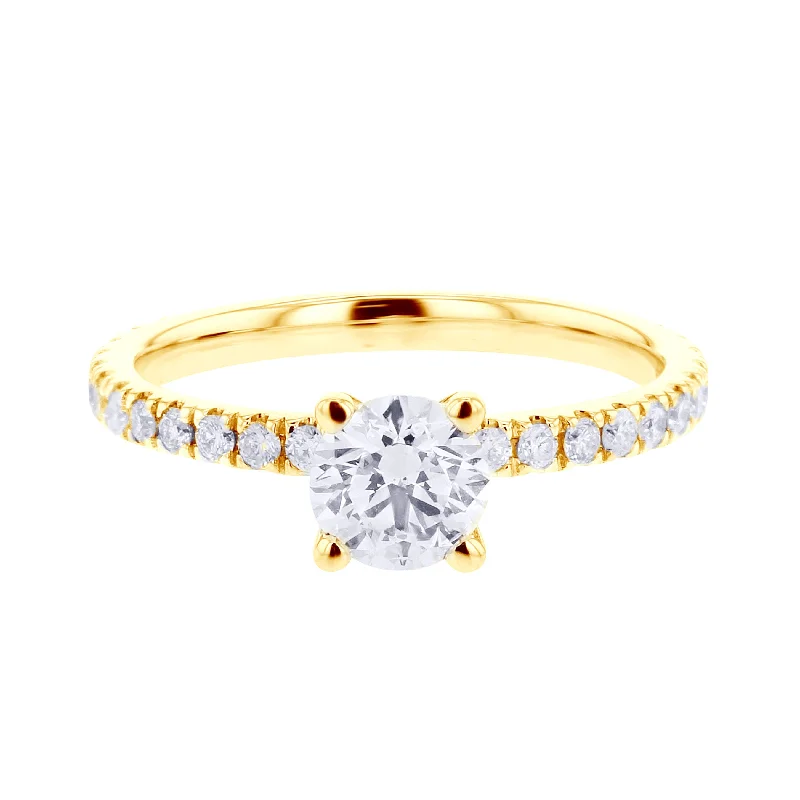 engraved rings for men with diamonds-Lorena Ready for Love Diamond Engagement Ring 1-1/5ct