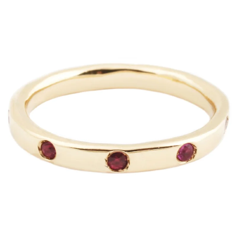 matching rings for weddings-Nine Ruby Band