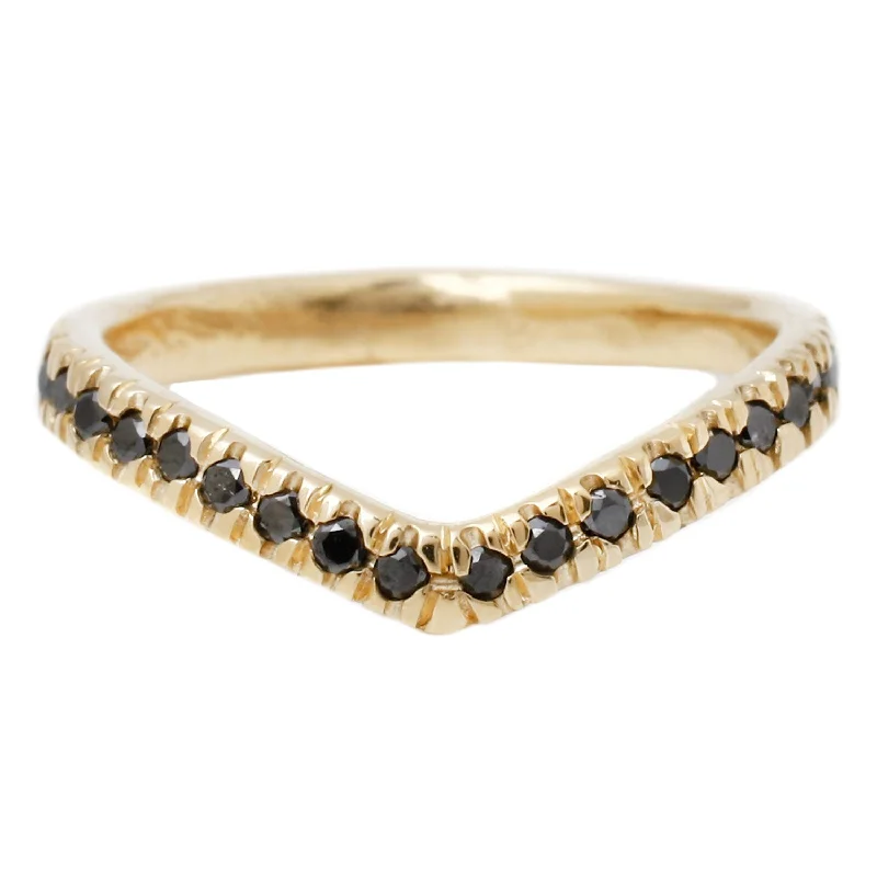 couple rings with diamonds-Wishbone Half Eternity Band