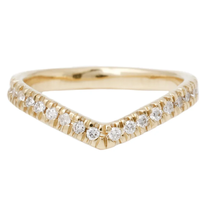 affordable gold wedding rings-Wishbone Half Eternity Band