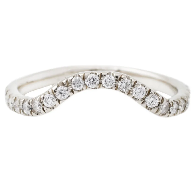 luxury engagement rings for men-White Diamond Nesting Band