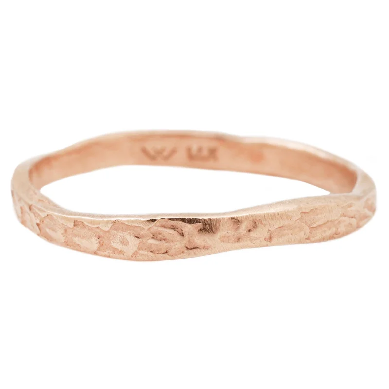 unique rings for women with gemstones-Rose Gold Snakeskin Stacking Band