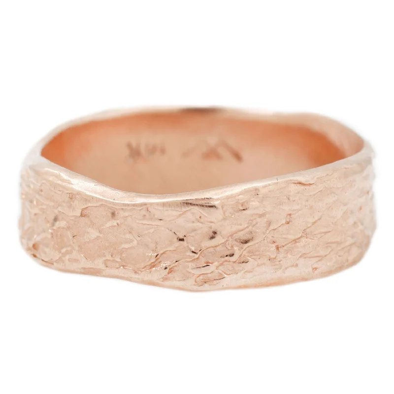 elegant engagement rings for men-Rose Gold Snakeskin Band