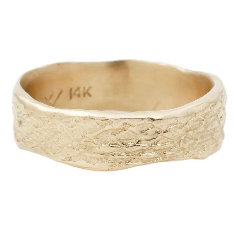 simple wedding bands for men-Gold Snakeskin Band