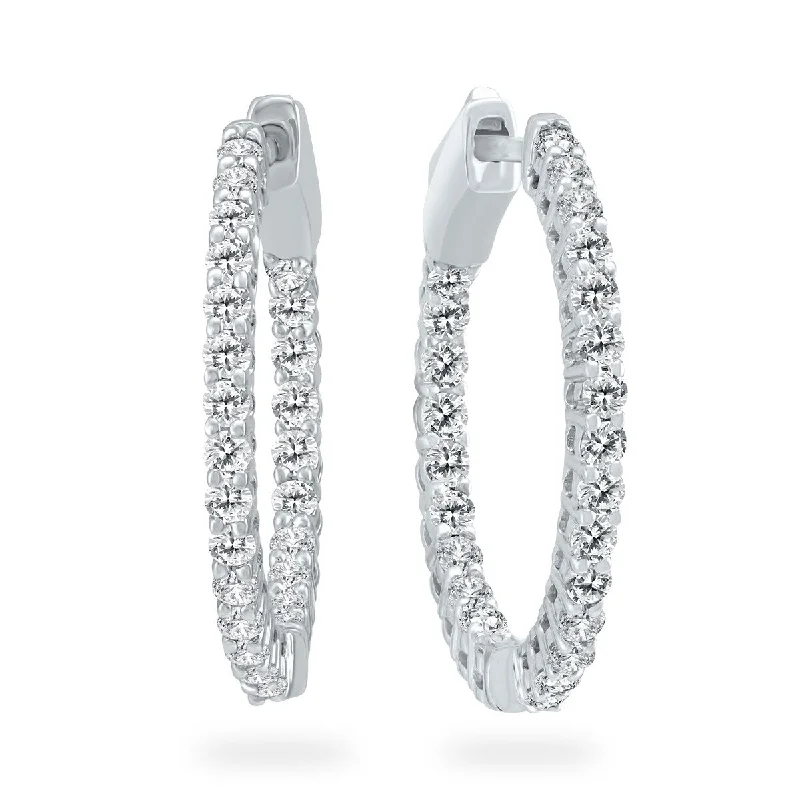 sleek silver hoop earrings for classic simplicity -Marquee Certified 1/2 Carat TW Diamond Hoop Earrings in 10K Yellow Gold (K-L Color, I2-I3 Clarity)