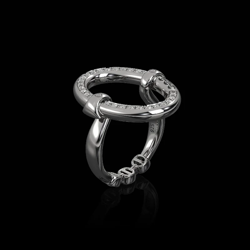 trendy rings for men-OVAAL WITH DIAMONDS