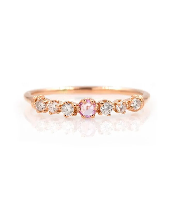 elegant engagement rings for men-Pink Sapphire Twinkle Ring