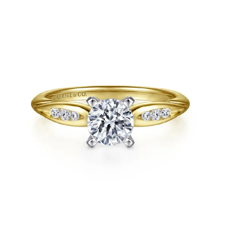 custom family rings for women-Quinn Engagement Ring Setting in Yellow Gold