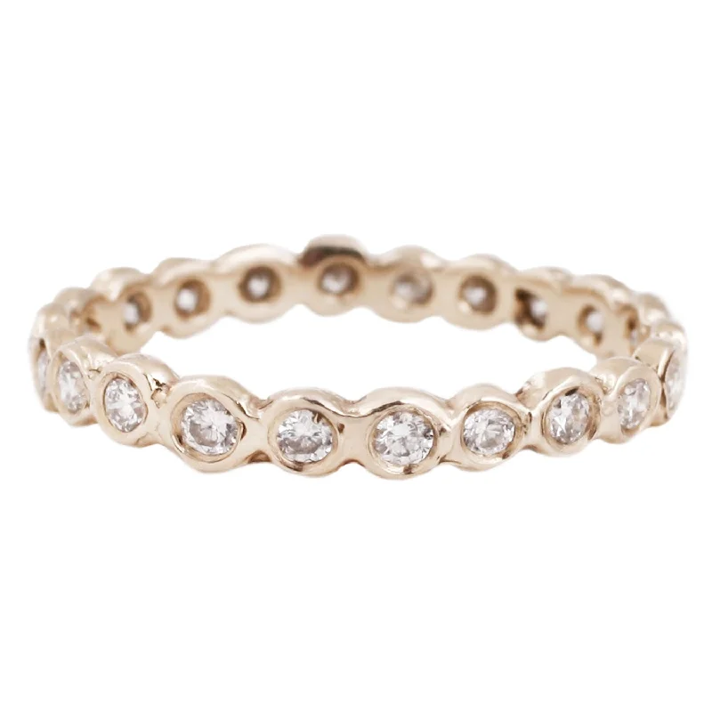 men’s rings with birthstones-White Diamond Circle Eternity Band