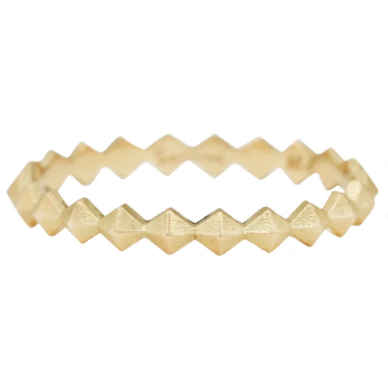 gold rings for women with emeralds-Pyramid Eternity Band