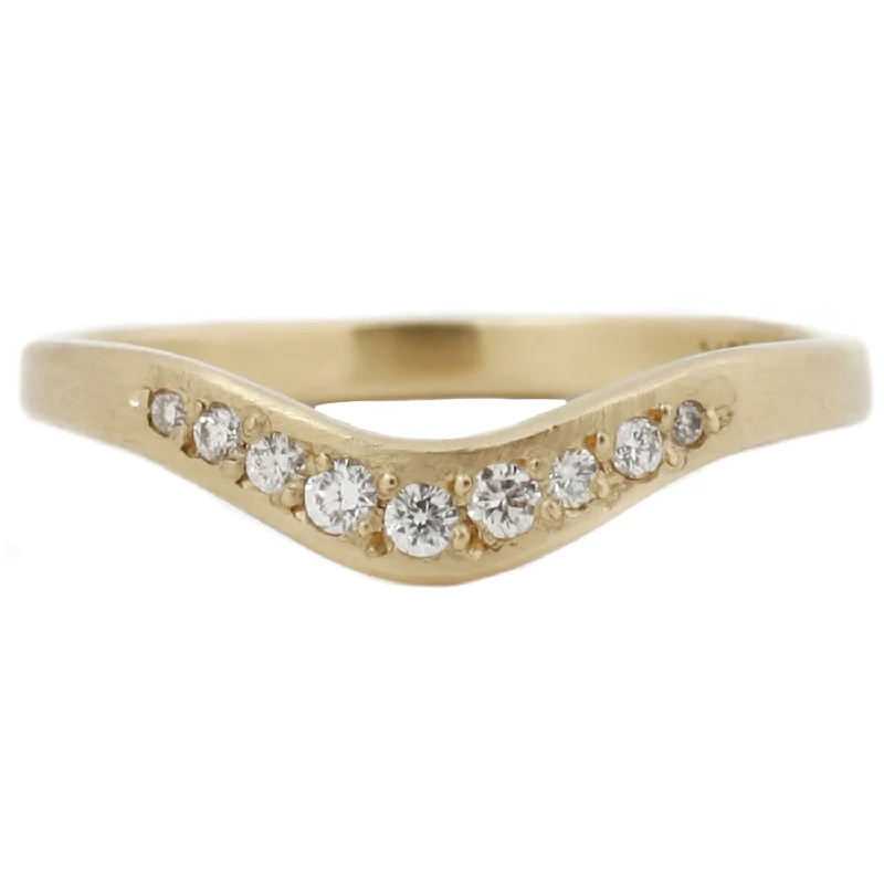 contemporary wedding rings-Diamond Arch Band