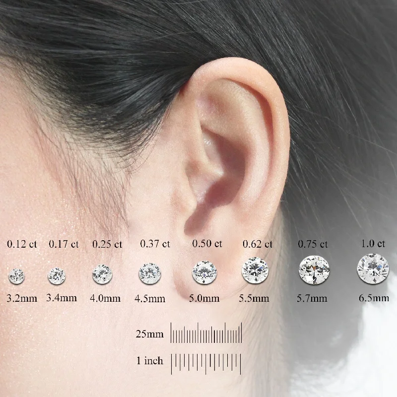 unique charm earrings for personalized fashion -Auriya 1 1/4ctw Round Diamond Stud Earrings Bezel-set Platinum - Certified