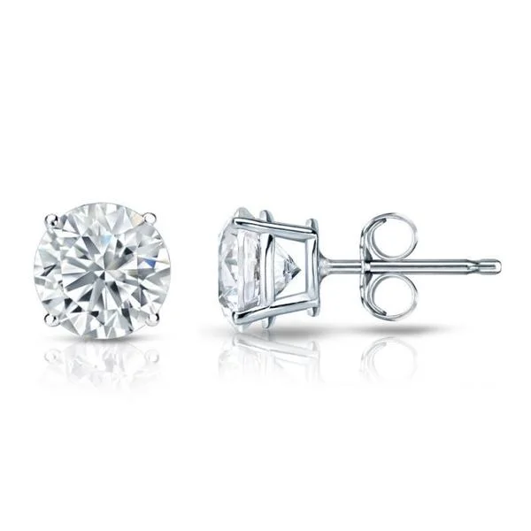 sparkling stud earrings for sophisticated beauty -Auriya Platinum Certified 1 1/5 carat TDW Round Diamond Stud Earrings