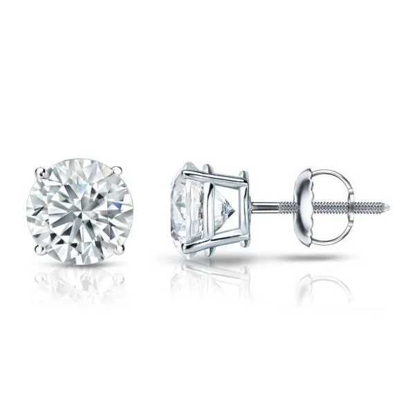 stylish gold-plated earrings for trendy looks -Auriya Platinum GIA Certified 4.70 carat TDW Round Diamond Stud Earrings