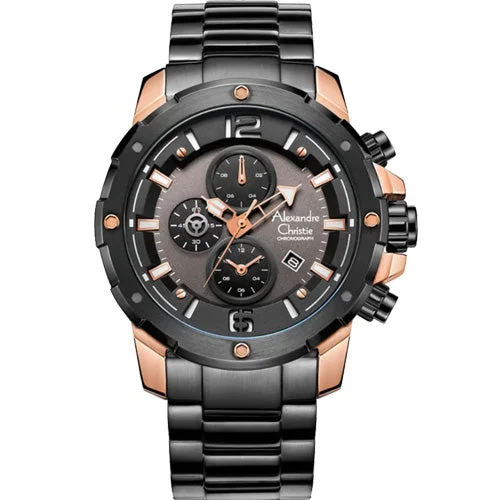 affordable sport watches for fitness enthusiasts -Alexandre Christie Black Dial Men 47mm 6410MCBBRBA