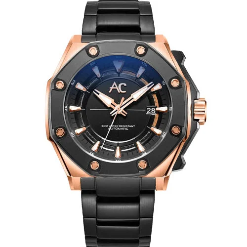 smartwatches with fitness and health apps -Alexandre Christie Black Dial Men 47mm 9601MABBRBA