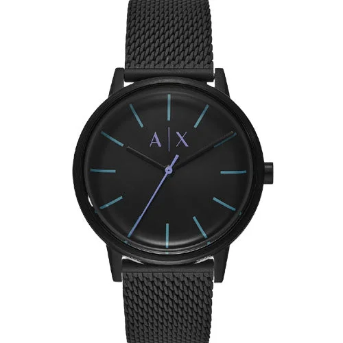 smartwatches for seniors with large display -Armani Exchange Cayde Black Dial Men 42mm AX2760